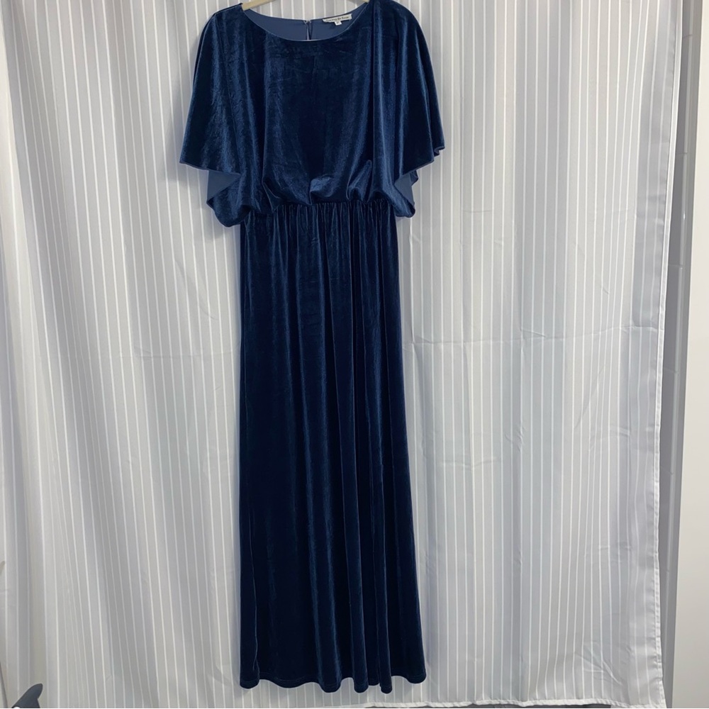 See And Be Seen Blue Velvet Maxi Dress size Medium
